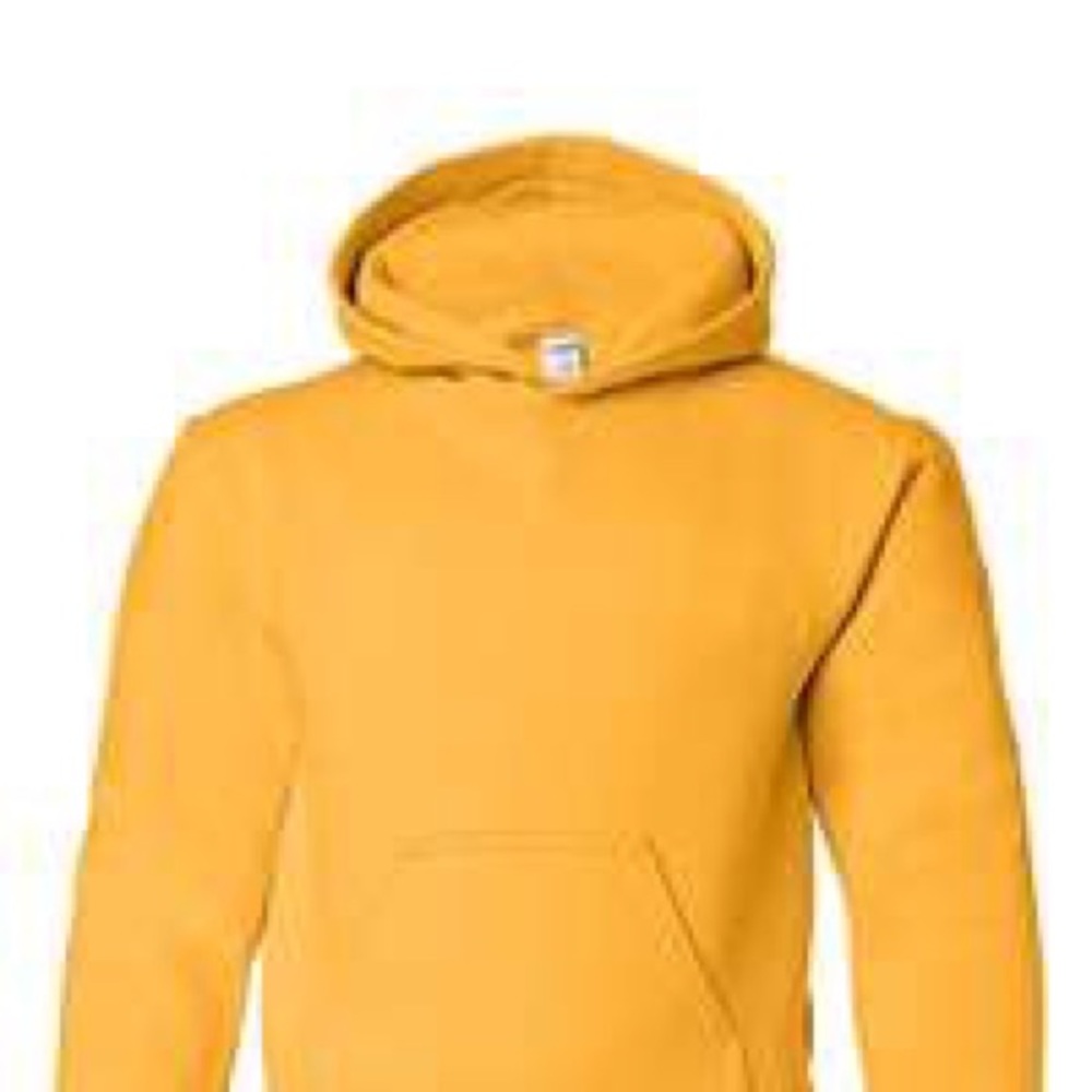 Gildan Youth Hooded Sweatshirt Hoodie. Color: Gold